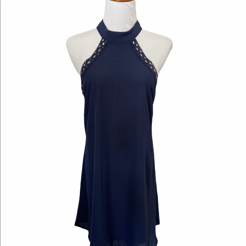 Navy Blue halter top dress, size small
